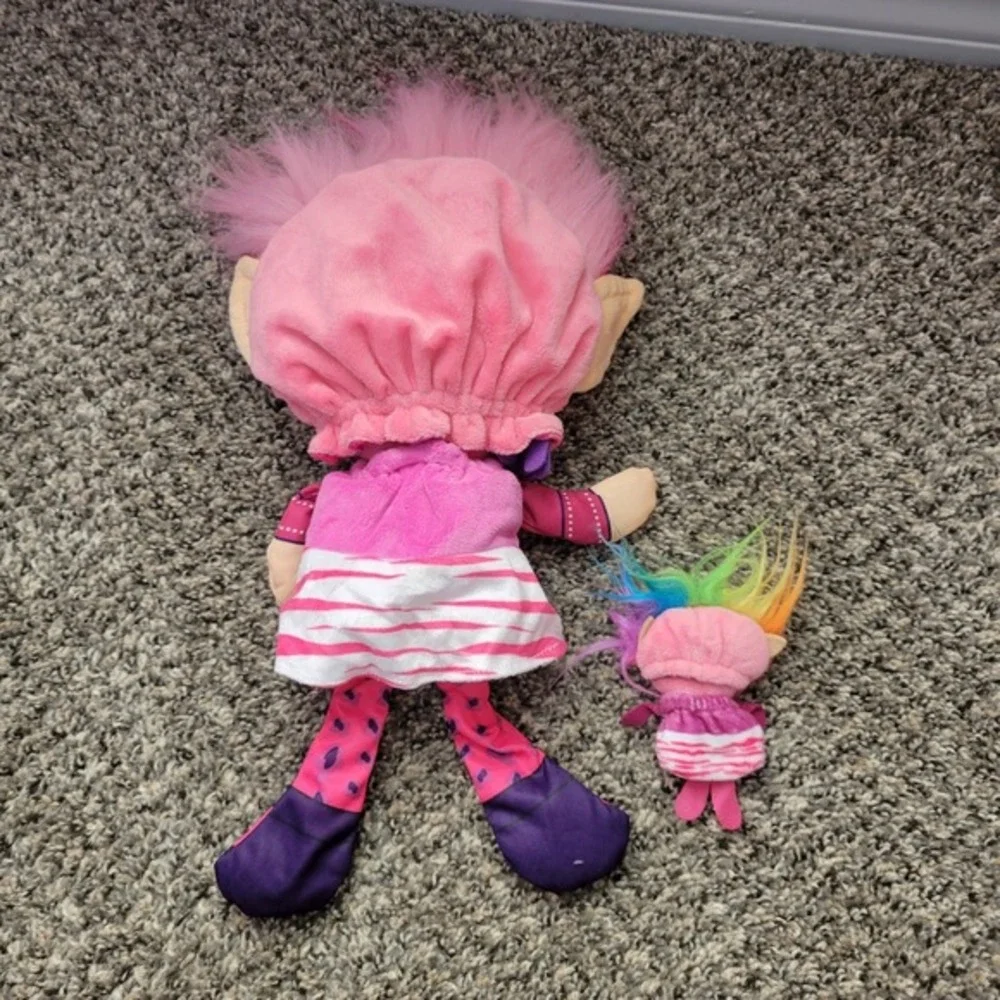 FlipZee‎ Trolls 2018  Pink Hair Plush Doll Convertible Lot with Mini Troll